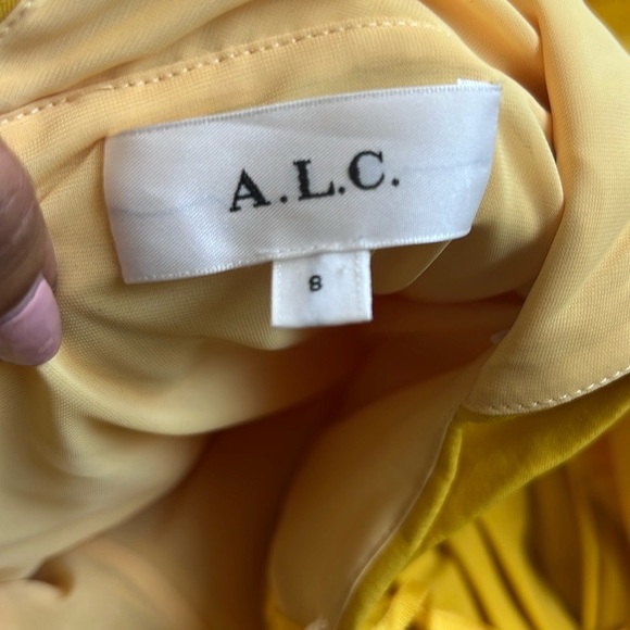 A.L.C. Apollo Linen One Shoulder Mini Dress Sole Yellow - Picture 9 of 12